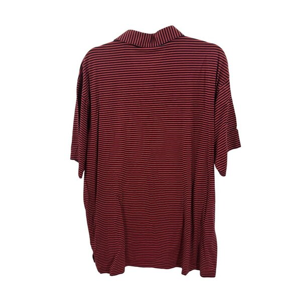 Peter Millar Red/Navy Stripe 100% Cotton Polo Shirt Mens Size L - Picture 3 of 5
